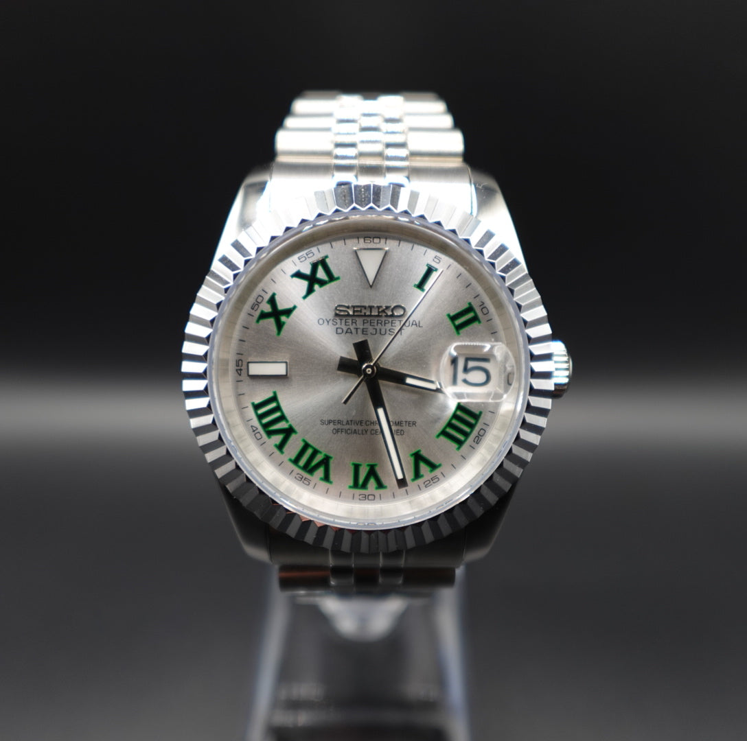 Silver & Green Wimbledon 36mm