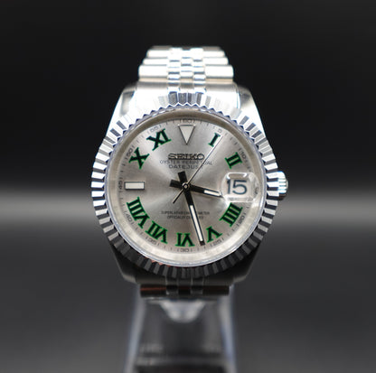 Silver & Green Wimbledon 36mm