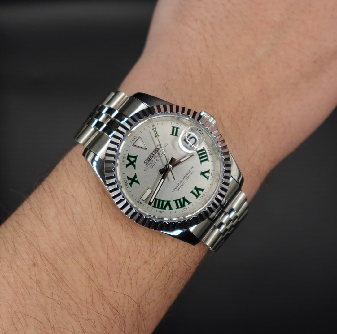 Silver & Green Wimbledon 36mm