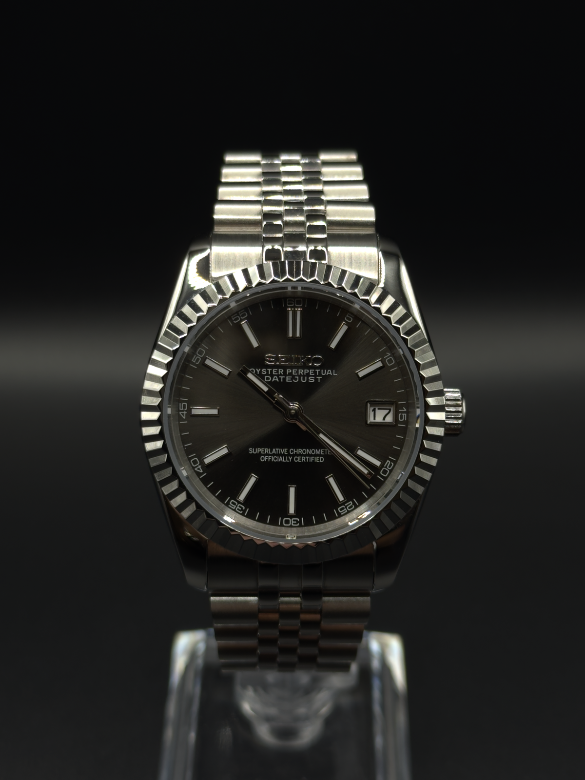Seiko Mod Datejust Grey Sunburst 36mm
