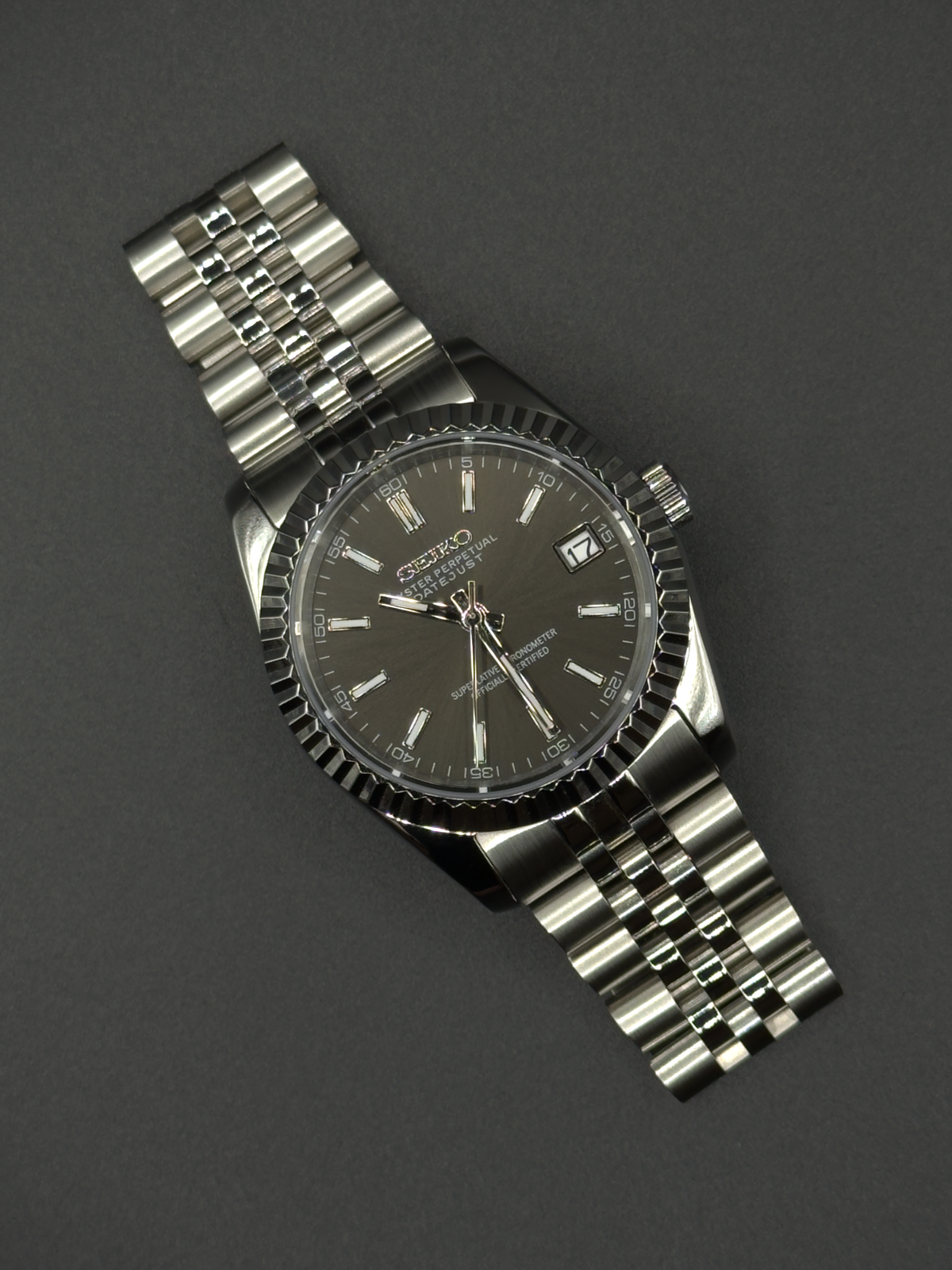 Seiko Mod Datejust Grey Sunburst 36mm
