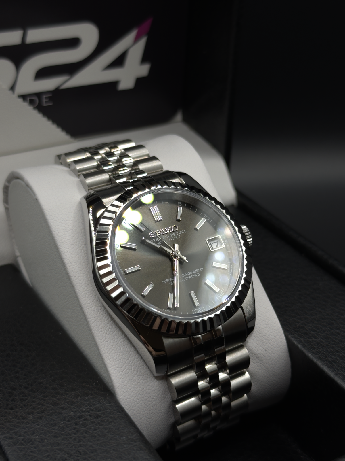 Seiko Mod Datejust Grey Sunburst 36mm